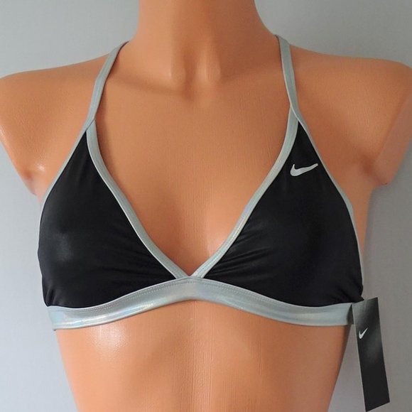 Nike Other - Nike Flash Bonded Silver Bikini Top NWT